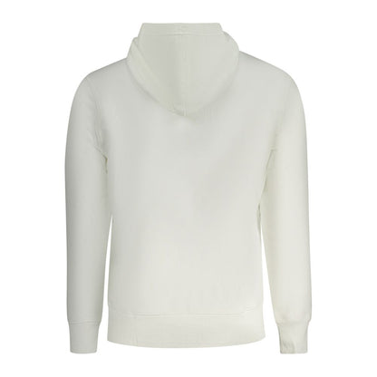 Calvin Klein White Cotton Men Sweater showcasing back view with hood and premium fabric