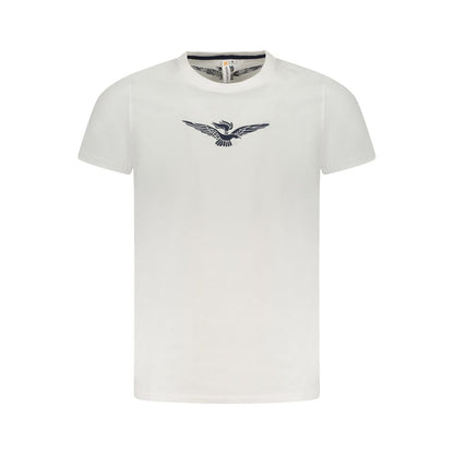 Accademia Militare White Cotton T-Shirt with eagle print, short sleeve, crew neck, and logo design.