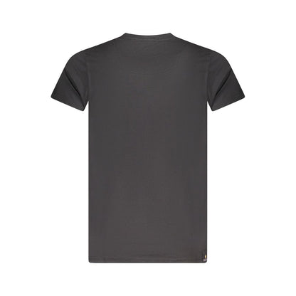 Back view of Accademia Militare Black Cotton T-Shirt with short sleeves and crew neck