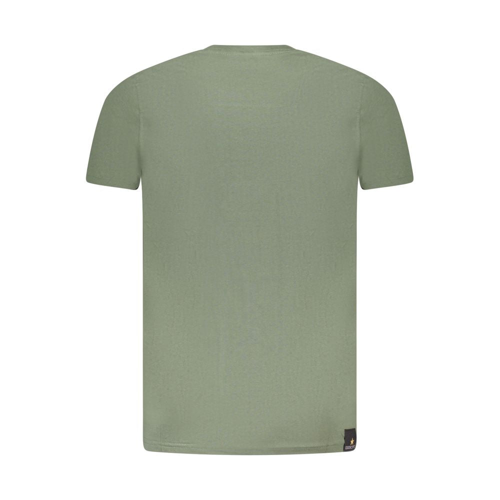 Back view of Accademia Militare Green Cotton T-Shirt with short sleeves and crew neck.