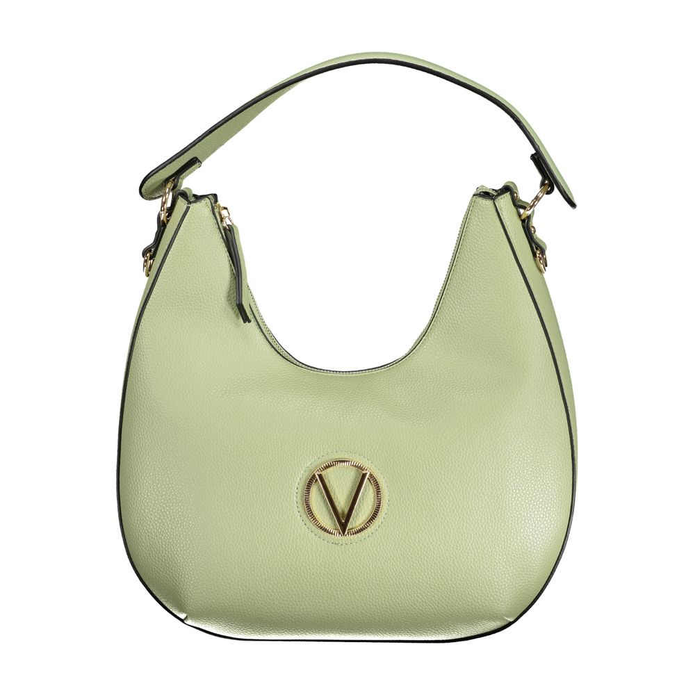 Mario Valentino Green Polyethylene Handbag with shoulder handle, logo, and adjustable straps.