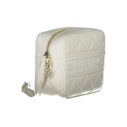 Mario Valentino White Polyethylene Handbag with adjustable shoulder strap, zip closure, and contrasting details