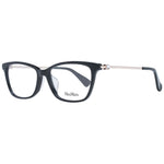 Max Mara Black Women Glasses Frame, full-rim rectangle style with plastic material and 54-15-140 dimensions, includes branded case.