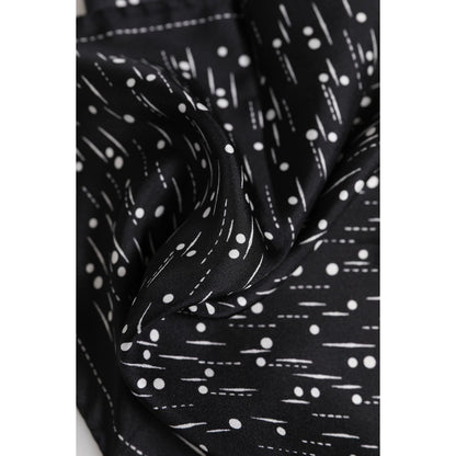 Dolce & Gabbana Black White Printed Square Men Foulard Scarf