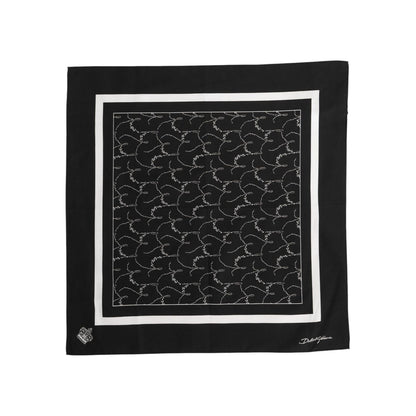 Dolce & Gabbana Black White Printed Square Foulard Scarf
