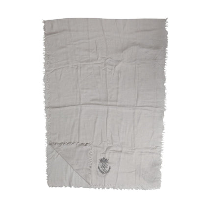 Dolce & Gabbana Gray DG Crown Neck Warmer Wrap Shawl Scarf