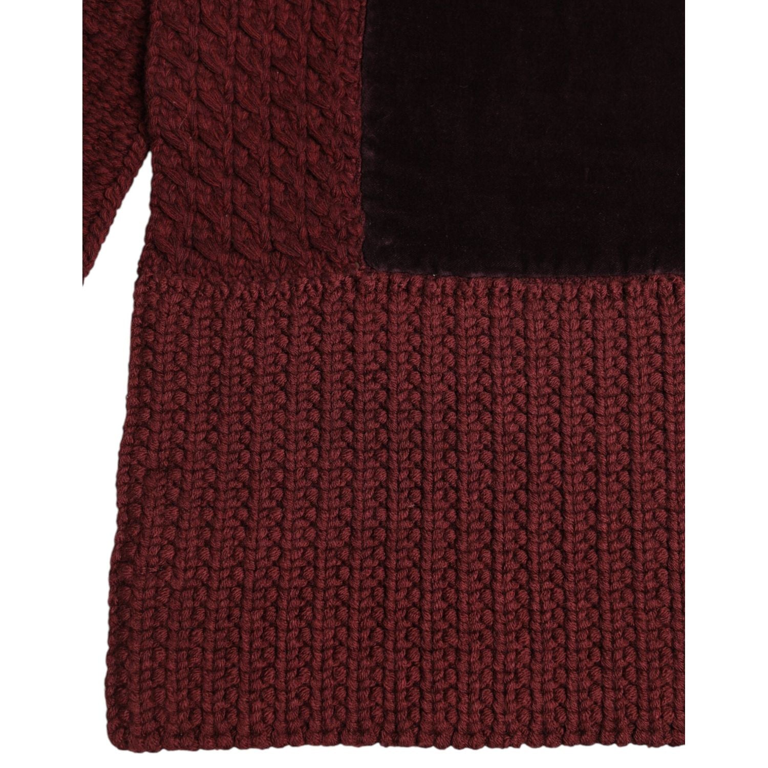 Dolce & Gabbana Maroon Black Neck Warmer Wrap Shawl Scarf