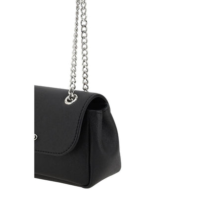Vivienne Westwood Black Polyethylene Shoulder Bag with chain strap and Orb logo detail