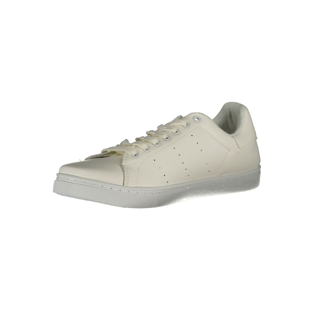 Norway 1963 White Polyester Sneaker with contrast details and laces, featuring sporty design and logo print.