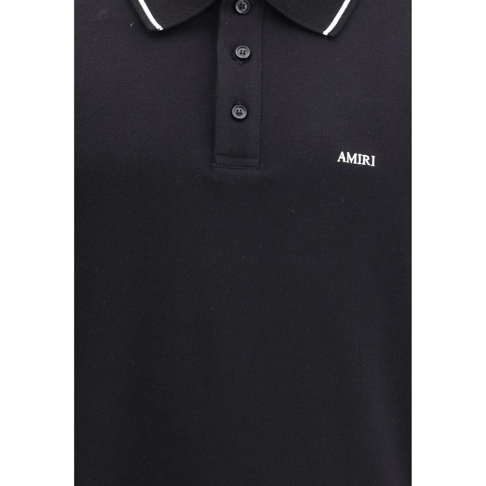 Amiri Black Cotton Polo Shirt