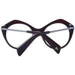Yohji Yamamoto Burgundy Unisex Glasses Frame in acetate, full-rim style with demo lenses, size 51-20-140, round design.