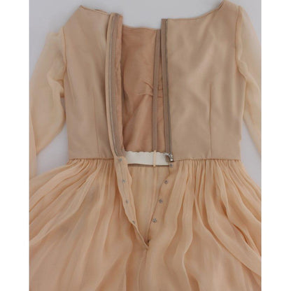 Dolce & Gabbana Beige Silk Ball Gown Full Length Dress Dresses