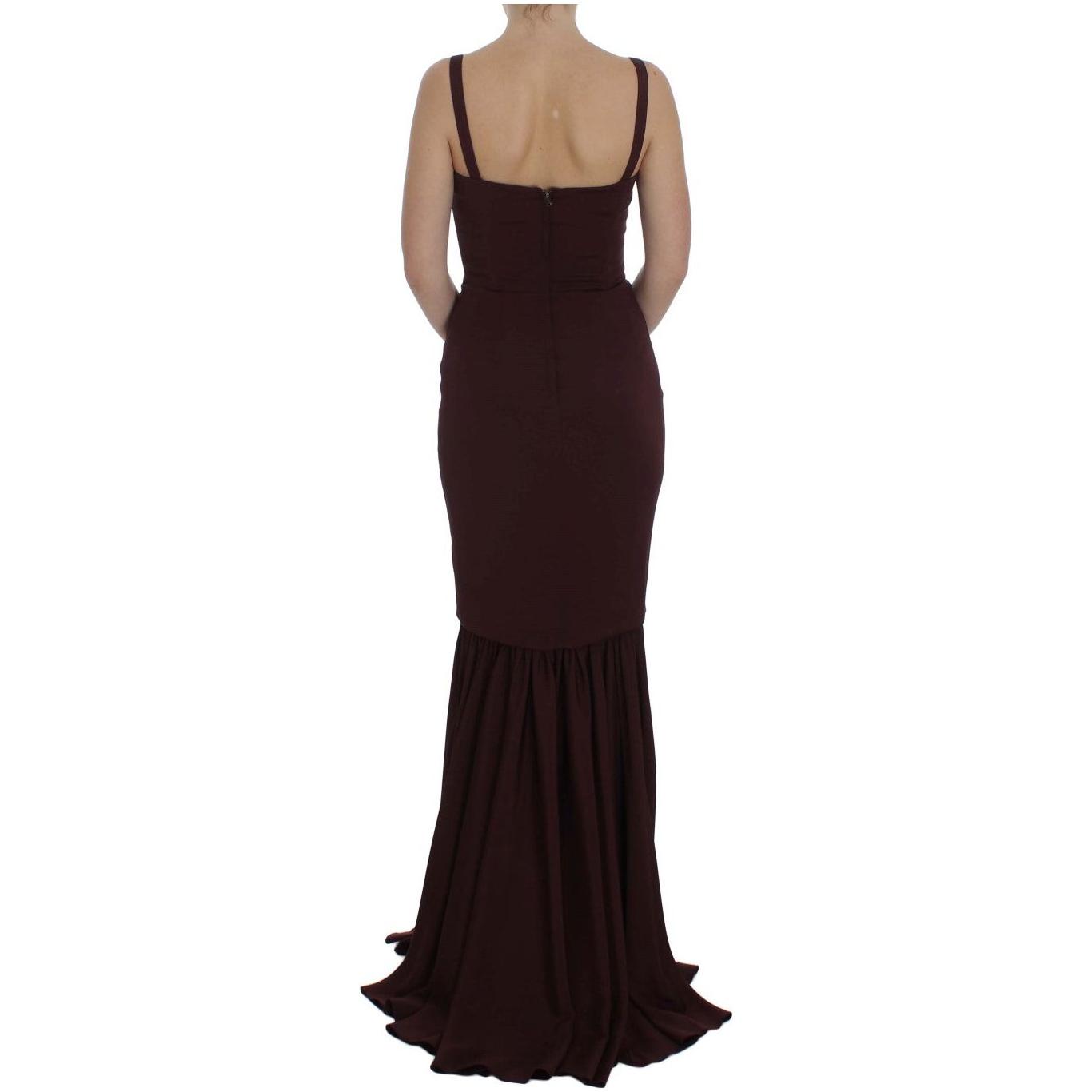 Dolce & Gabbana Bordeaux Stretch Full Length Sheath Dress