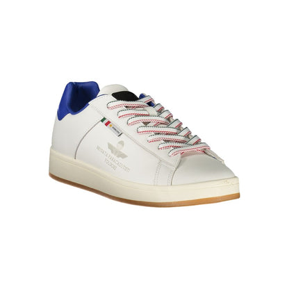 Esercito 1659 White Leather Men Sneaker with blue accents, premium design and logo detail.