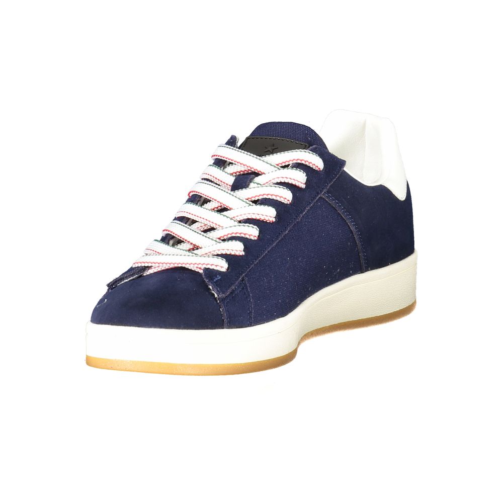 Esercito 1659 Blue Leather Men Sneaker with contrasting details, perfect for urban fashion and style statement.