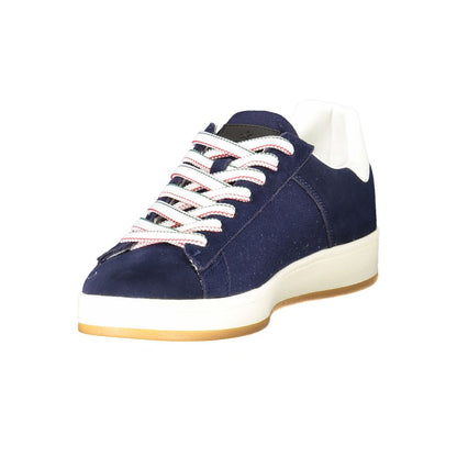 Esercito 1659 Blue Leather Men Sneaker with contrasting details, perfect for urban fashion and style statement.