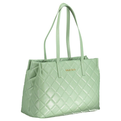 Alt Tag: Mario Valentino Green Polyethylene Handbag with shoulder handles and zip closure