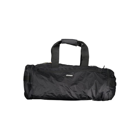 K-WAY Black Polyamide Luggage And Travel bag with shoulder handles, adjustable strap, external pockets, and zip closure.