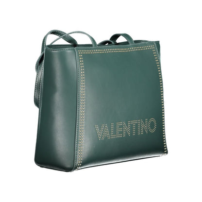 Mario Valentino Green Polyethylene Handbag with 2 handles, internal pocket, phone spaces, zip closure, and contrasting details.