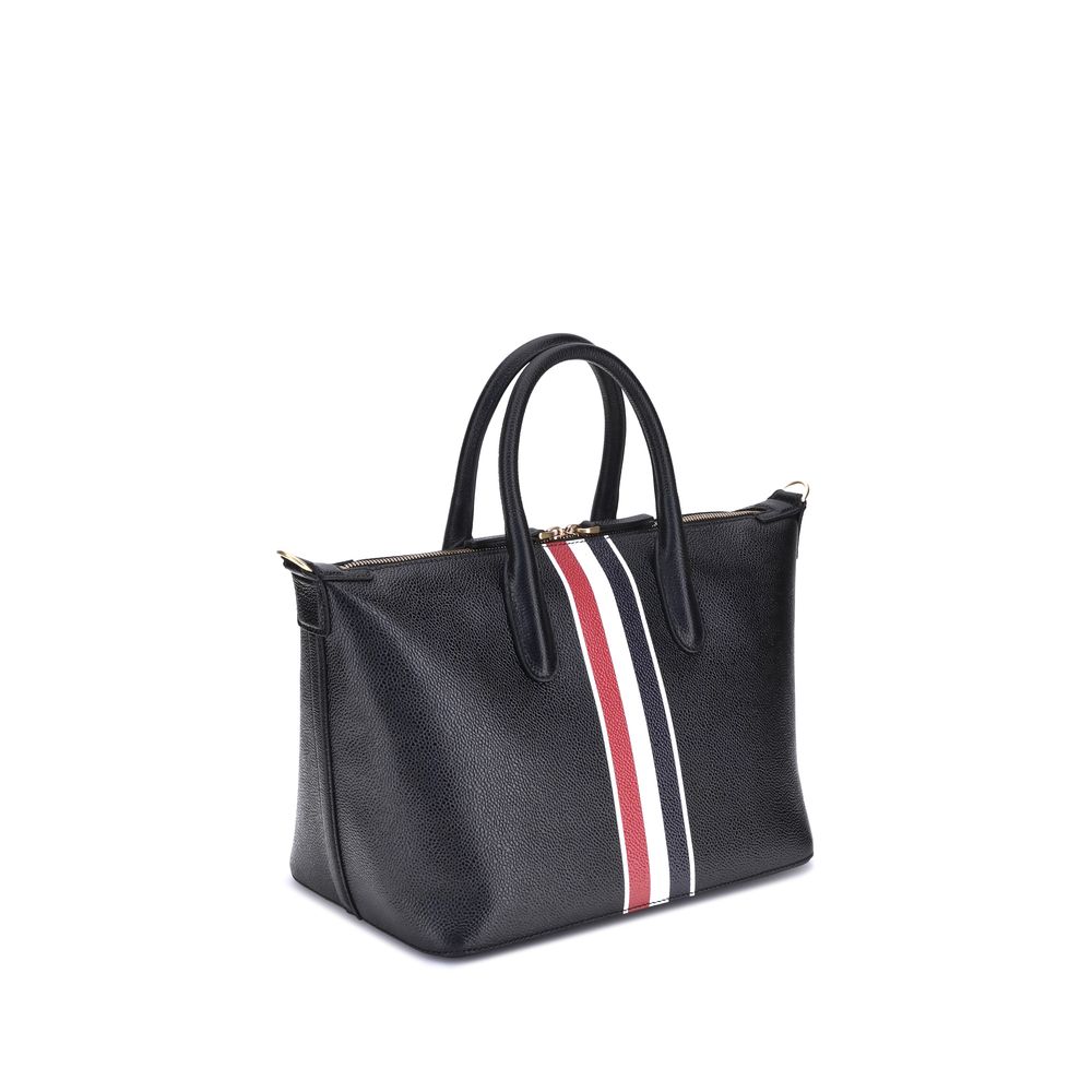 Thom Browne Black Calf Leather Bos Taurus Handbag