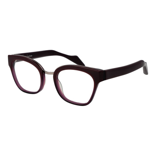 Yohji Yamamoto Purple Women Glasses Frame with acetate butterfly style, full-rim design, and demo lenses.