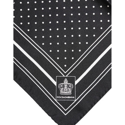Dolce & Gabbana Black White Polka Dot Men Foulard Scarf
