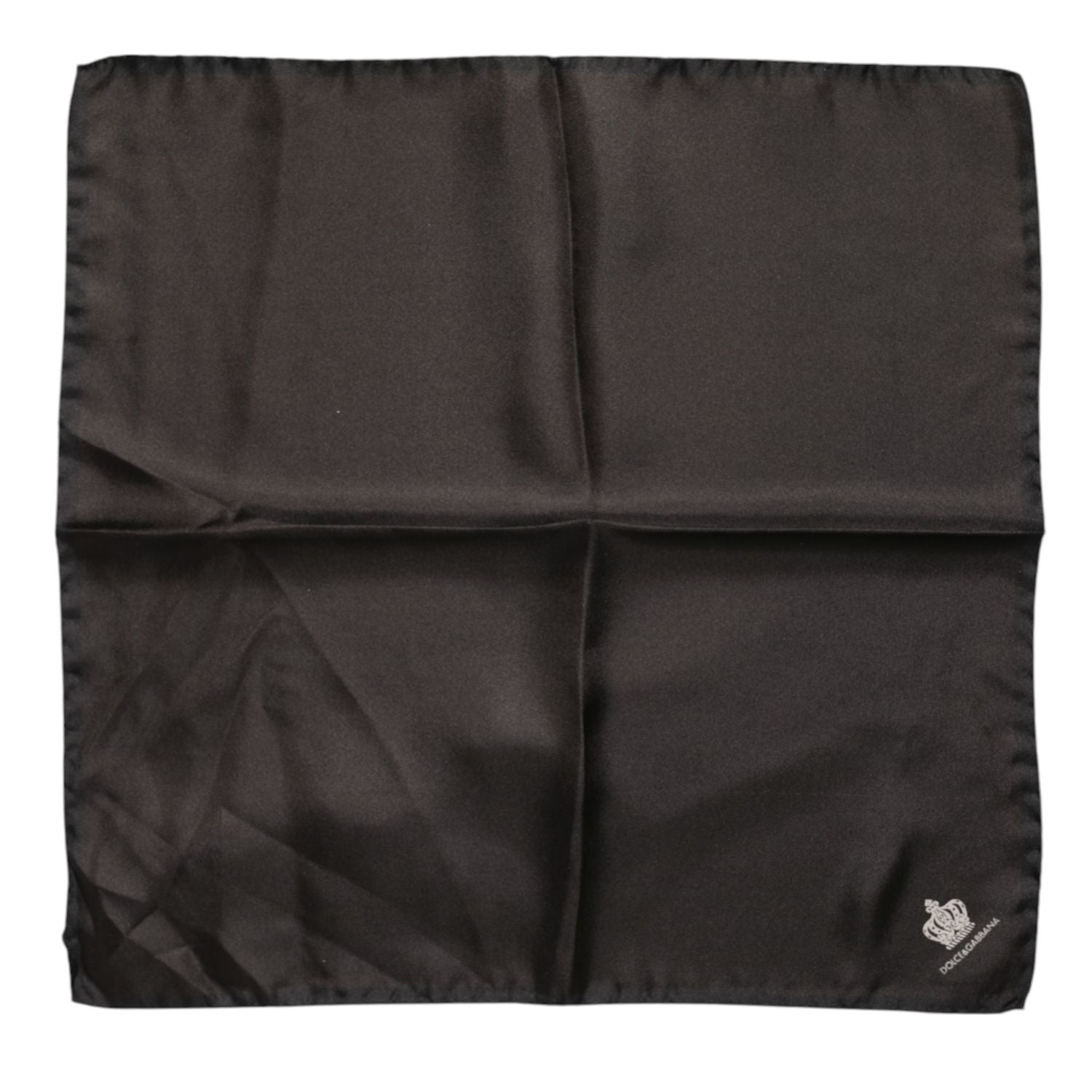 Dolce & Gabbana Brown DG Crown Silk Square Men Foulard Scarf
