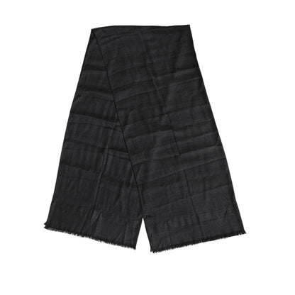 Dolce & Gabbana Dark Gray Cashmere Fringes Neck Warmer Scarf