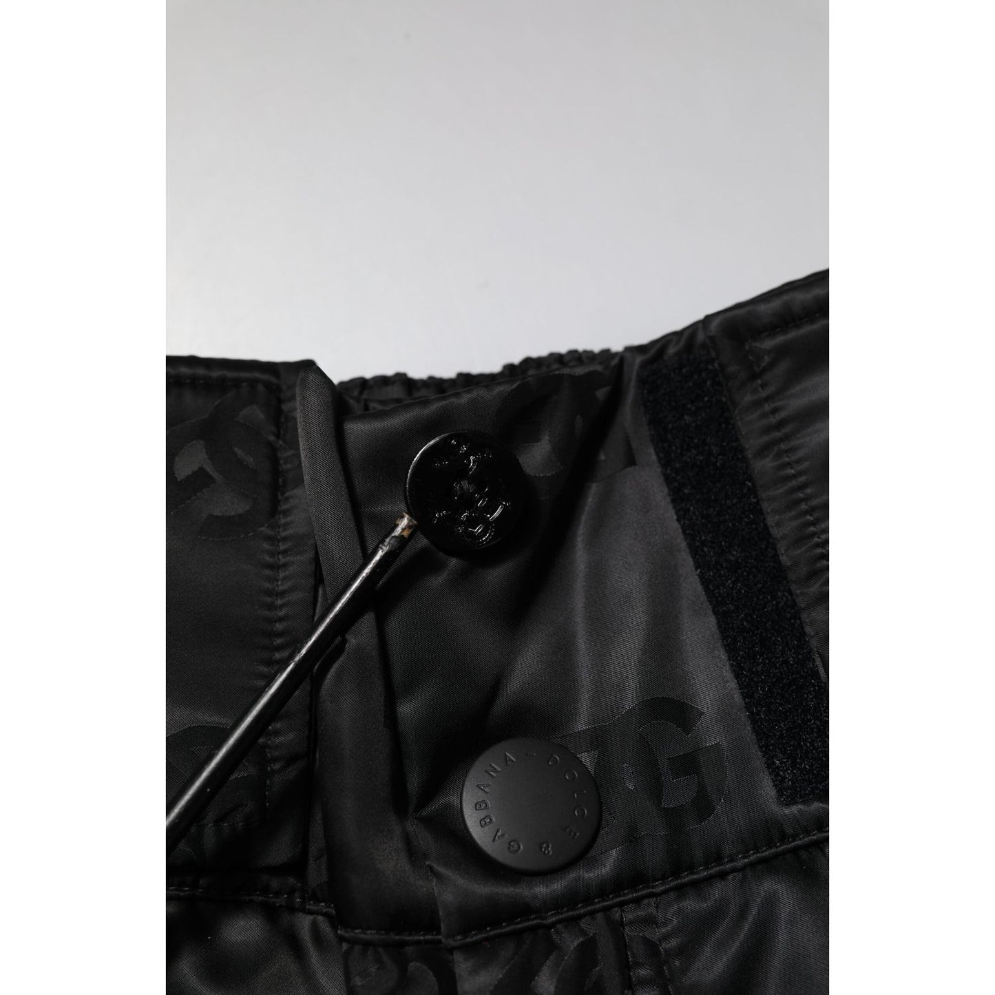 Dolce & Gabbana Black Nylon DG Logo Straight Pants