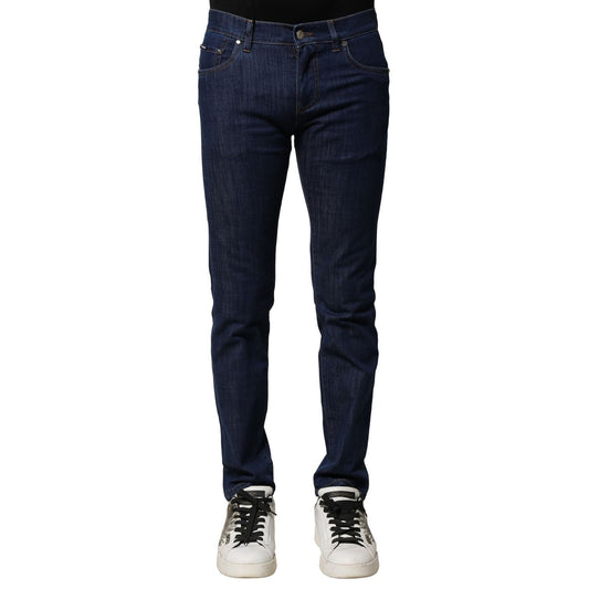 Dolce & Gabbana Blue Cotton Stretch Skinny Men Denim Jeans