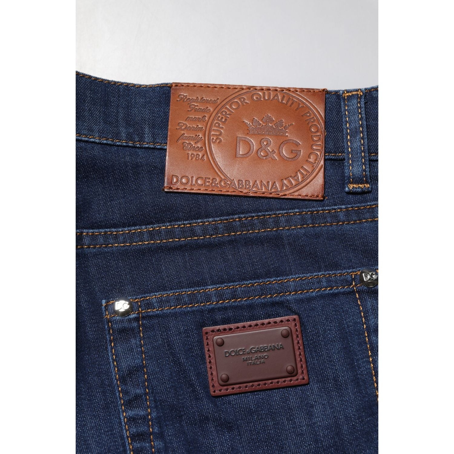 Dolce & Gabbana Blue Cotton Stretch Skinny Men Denim Jeans