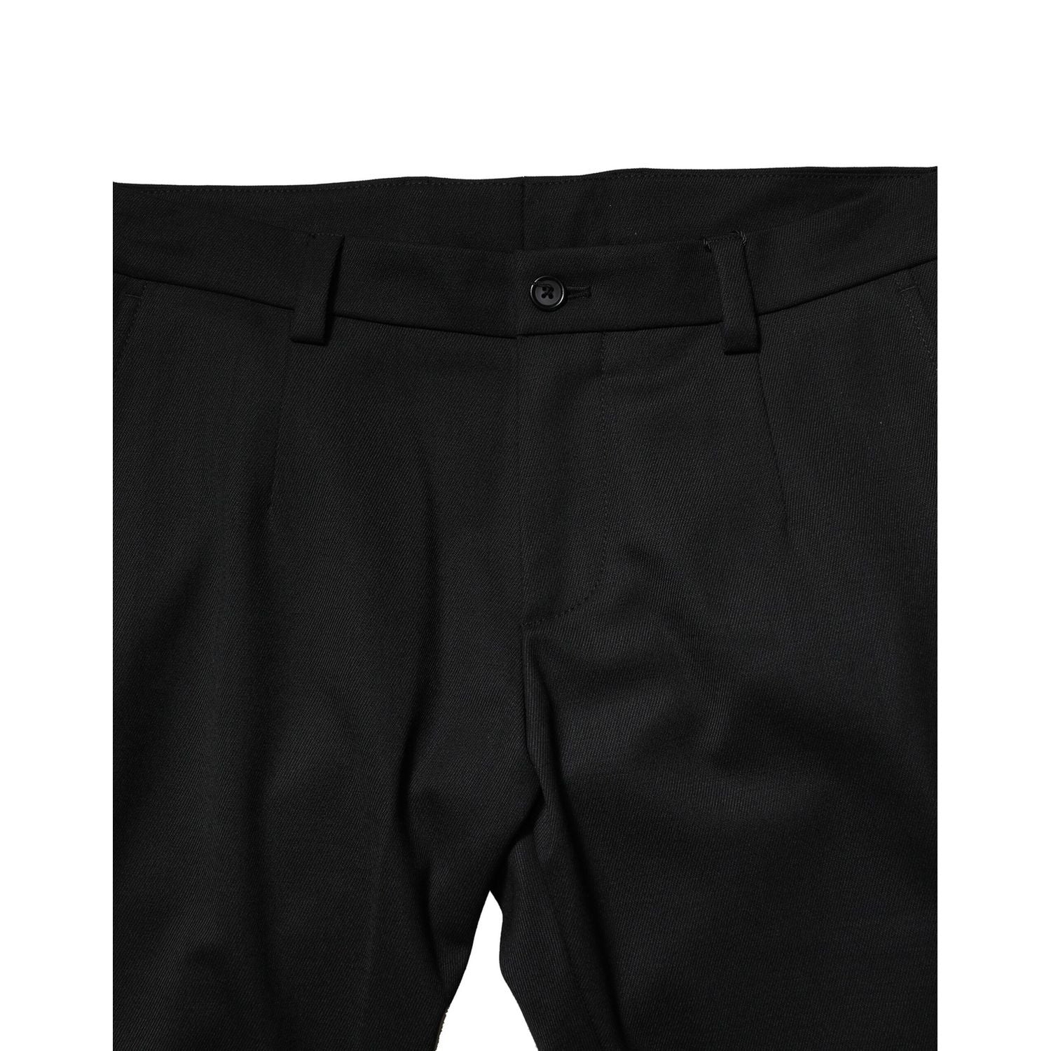 Dolce & Gabbana Black Wool Men Skinny Mid Waist Pants
