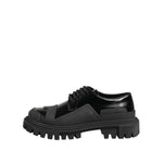 Dolce & Gabbana Black Patent Leather Trekking Derby Shoes