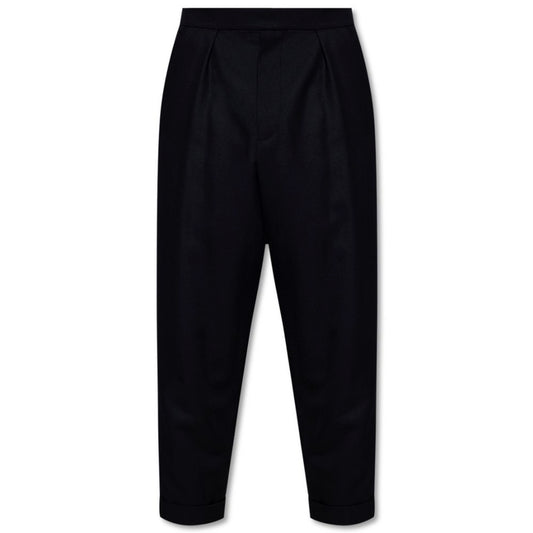 Balmain Black Cotton Men Trousers
