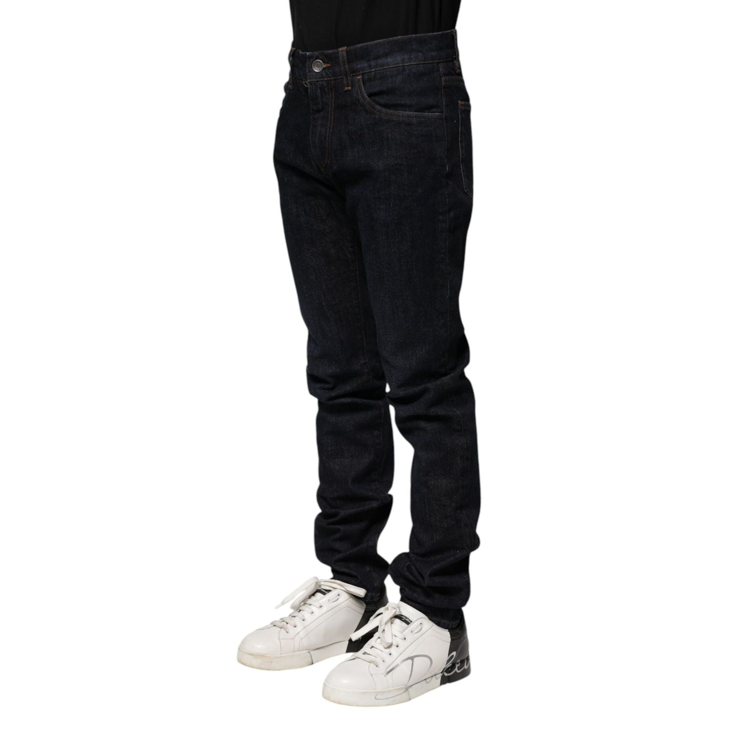 Dolce & Gabbana Black Cotton Skinny Denim Men Jeans