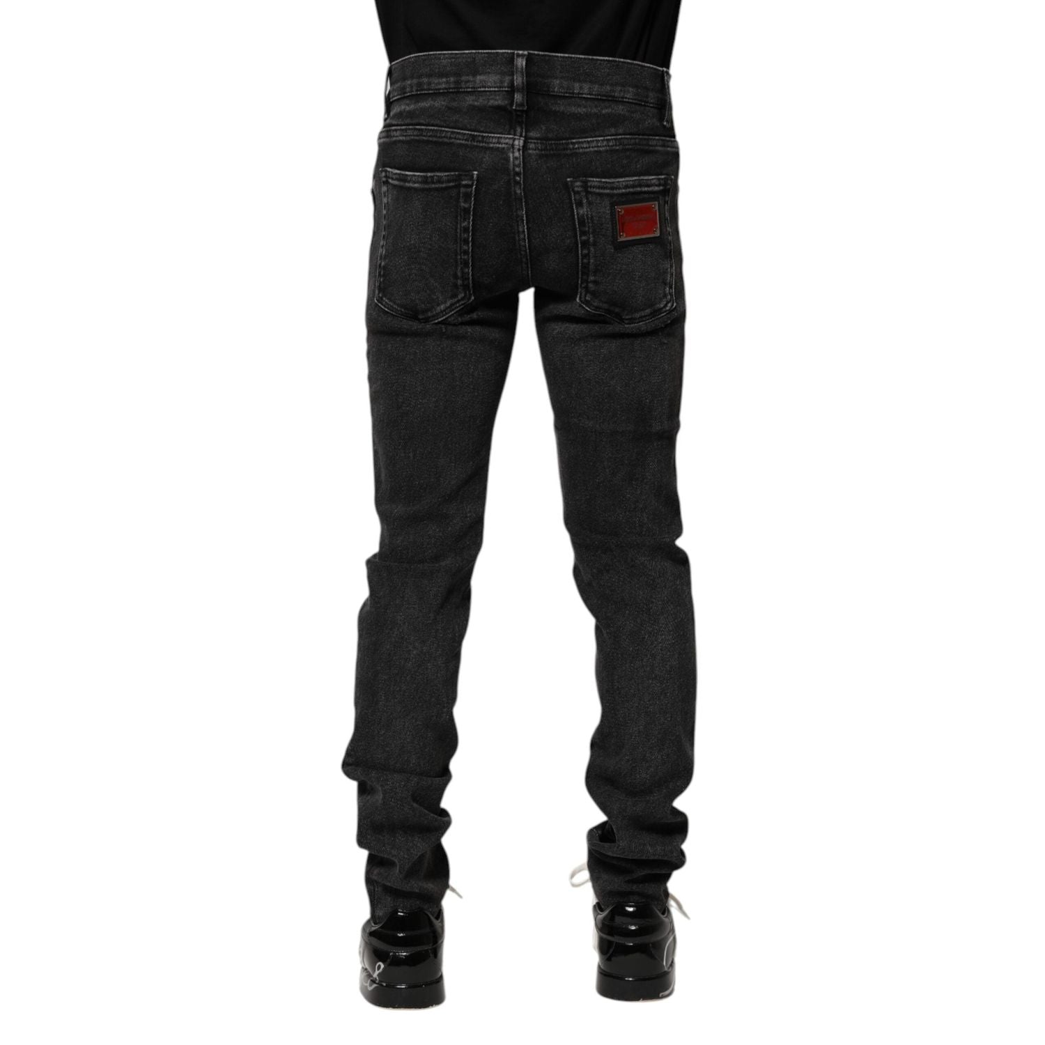 Dolce & Gabbana Black Cotton Skinny Men Denim Jeans