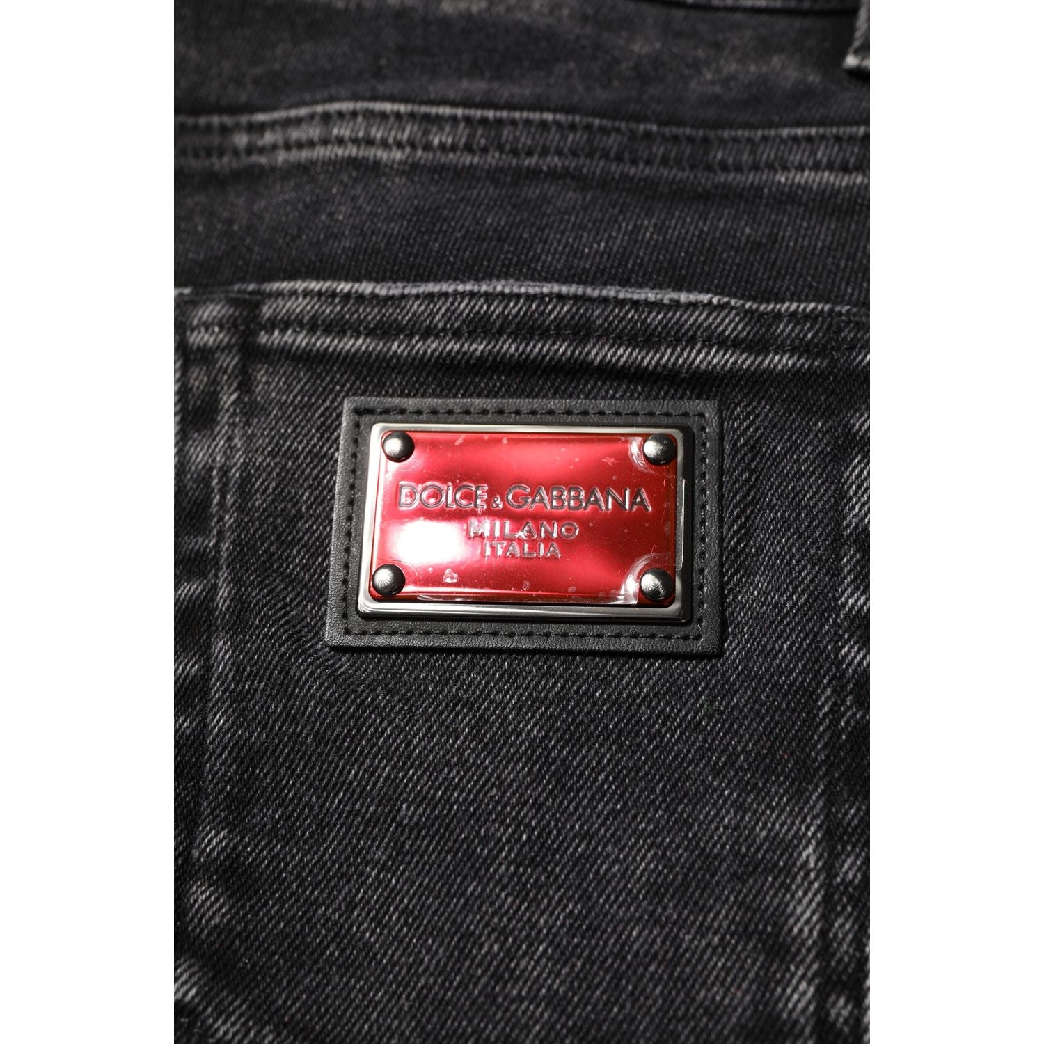 Dolce & Gabbana Black Cotton Skinny Men Denim Jeans