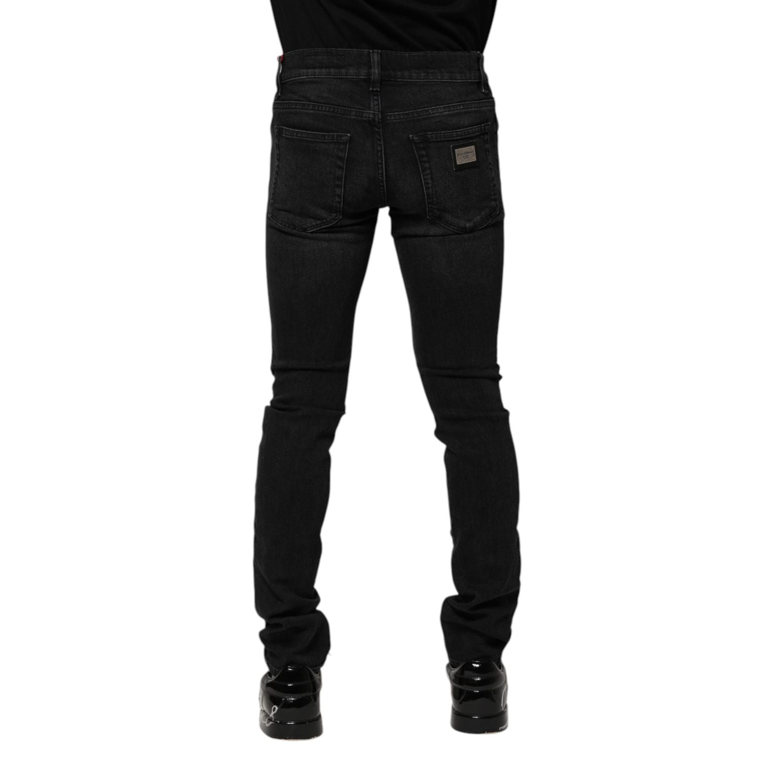 Dolce & Gabbana Black Cotton Skinny Men Denim Jeans