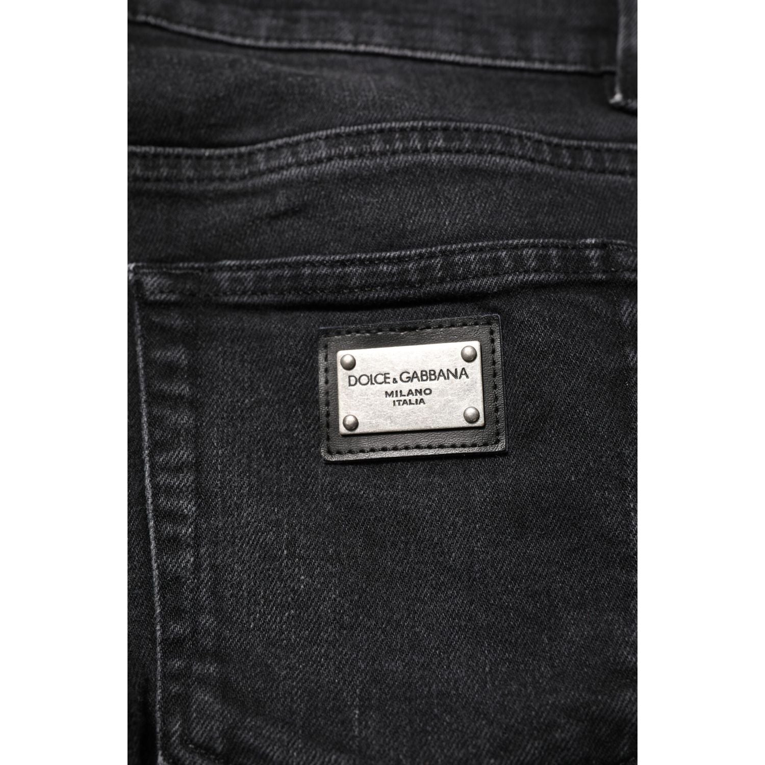 Dolce & Gabbana Black Cotton Skinny Men Denim Jeans