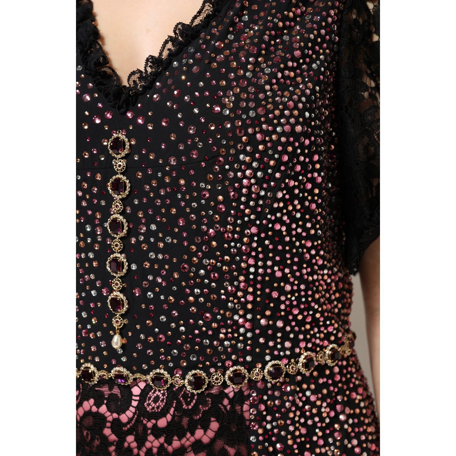 Dolce & Gabbana Multicolor Embellished Mermaid Gown Dress