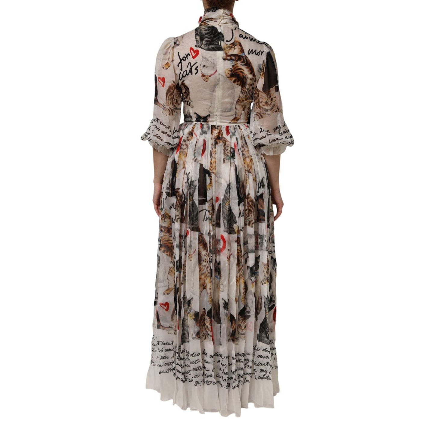 Dolce & Gabbana Multicolor Animal Print Silk Ascot Maxi Dress