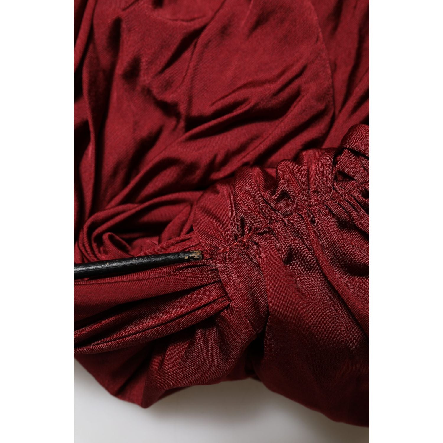 Dolce & Gabbana Red Viscose Fitted One Shoulder Midi Dress