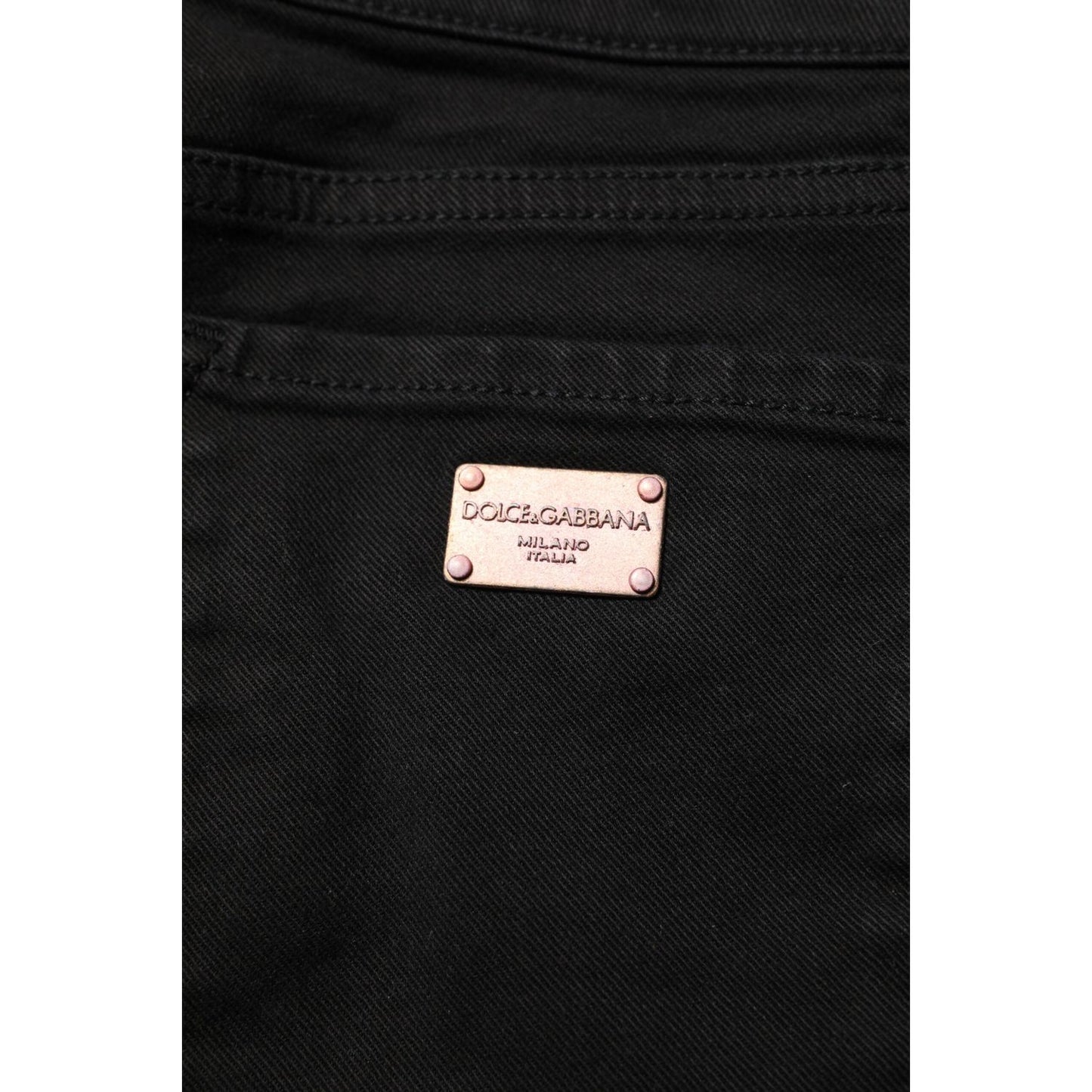 Dolce & Gabbana Black Cotton Skinny Mid Waisted Denim Jeans