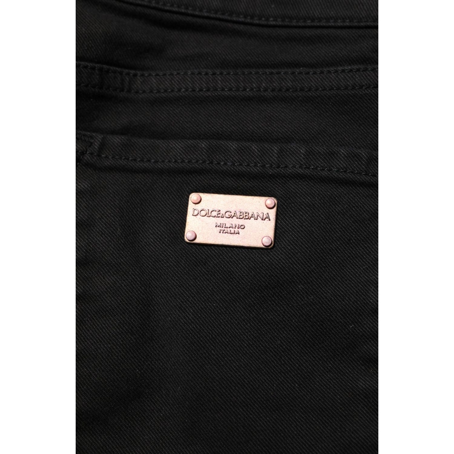 Dolce & Gabbana Black Cotton Skinny Mid Waisted Denim Jeans