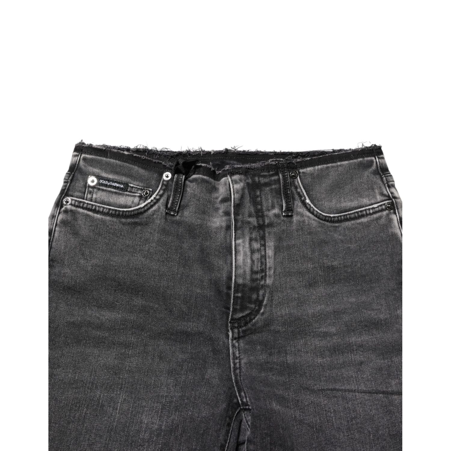 Dolce & Gabbana Gray Skinny Cotton Mid Waisted Denim Jeans