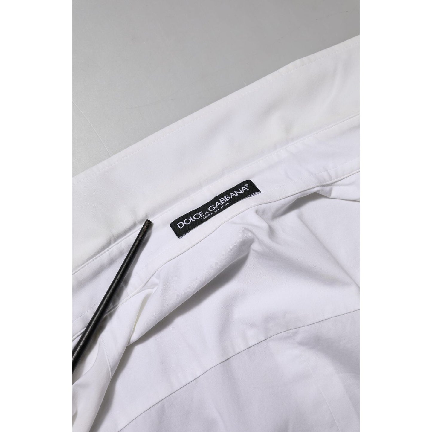 Dolce & Gabbana White Cotton Collared Long Sleeves Top Shirt