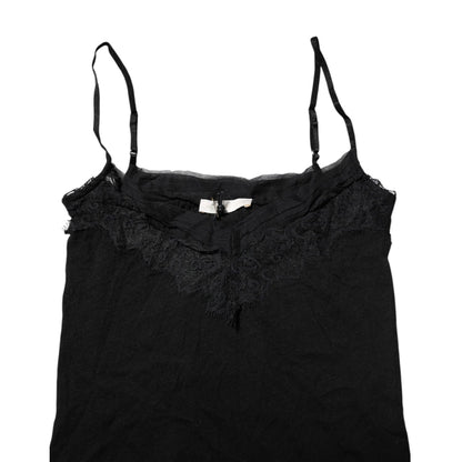 Scervino Street Black Wool Sleeveless Square Neck Tank Top