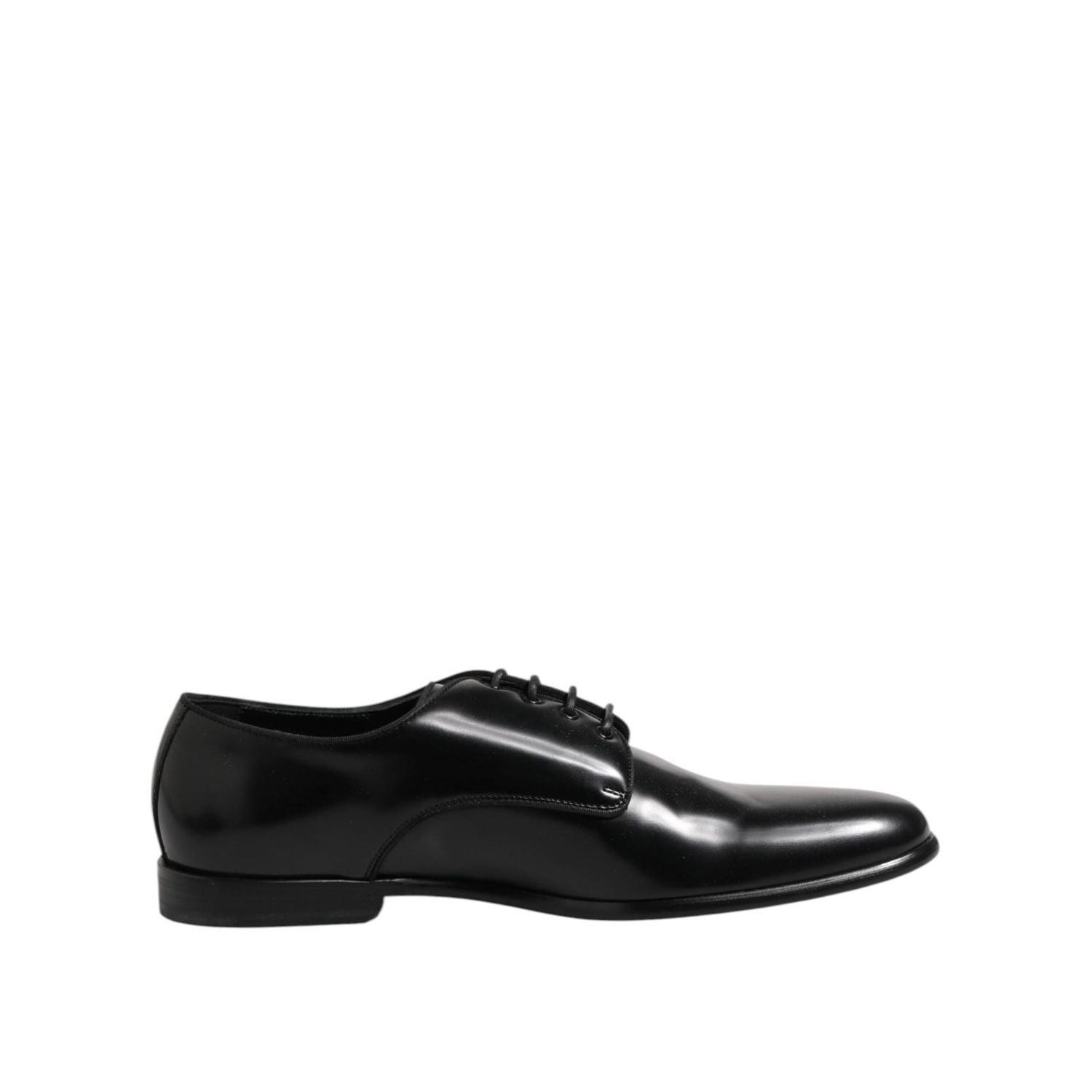 Dolce & Gabbana Black Leather Lace Up Derby Men Dress Shoes
