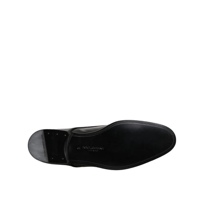 Dolce & Gabbana Black Leather Lace Up Derby Men Dress Shoes