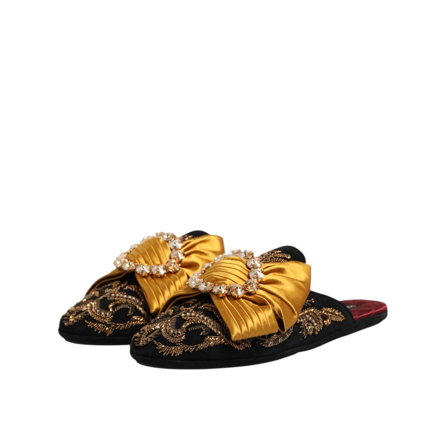 Dolce & Gabbana Multicolor Embellished Flat Sandals Shoes